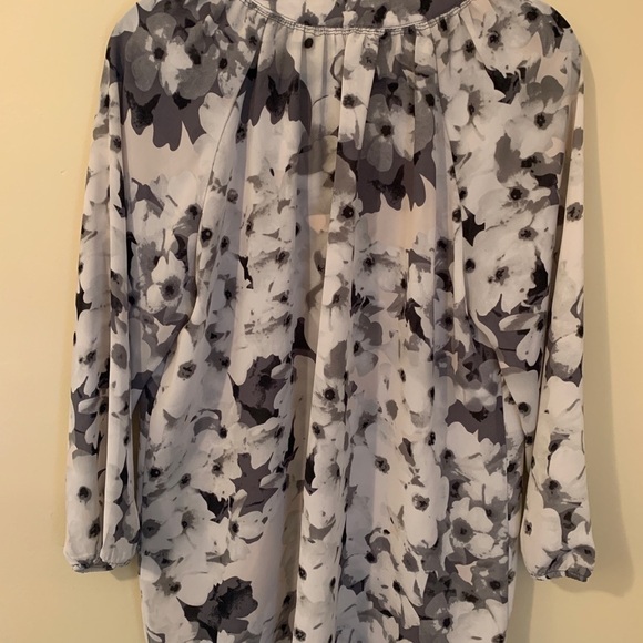Dalia Black Floral Print Chiffon Blouse - Picture 4 of 4